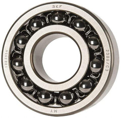 SKF - 30mm Bore Diam, 72mm OD, Open Self Aligning Radial Ball Bearing - 27mm Wide, 2 Rows, Round Bore, 1,980 Lb Static Capacity, 7,010 Lb Dynamic Capacity - Eagle Tool & Supply