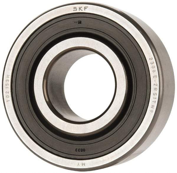 SKF - 30mm Bore Diam, 72mm OD, Double Seal Self Aligning Radial Ball Bearing - 27mm Wide, 2 Rows, Round Bore, 1,980 Lb Static Capacity, 7,010 Lb Dynamic Capacity - Eagle Tool & Supply