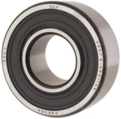 SKF - 35mm Bore Diam, 80mm OD, Double Seal Self Aligning Radial Ball Bearing - 31mm Wide, 2 Rows, Round Bore, 2,520 Lb Static Capacity, 8,930 Lb Dynamic Capacity - Eagle Tool & Supply