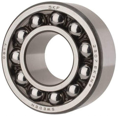 SKF - 35mm Bore Diam, 80mm OD, Open Self Aligning Radial Ball Bearing - 31mm Wide, 2 Rows, Round Bore, 2,520 Lb Static Capacity, 8,930 Lb Dynamic Capacity - Eagle Tool & Supply