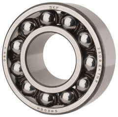 SKF - 40mm Bore Diam, 90mm OD, Open Self Aligning Radial Ball Bearing - 33mm Wide, 2 Rows, Round Bore, 3,600 Lb Static Capacity, 12,100 Lb Dynamic Capacity - Eagle Tool & Supply