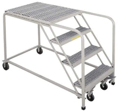 PW Platforms - 30" 4 Step Platform - Rolling Work Platform, 500 Lb Capacity, 40" Platform Height, 26" Base Width x 53" Base Depth, Perforated Tread - Eagle Tool & Supply