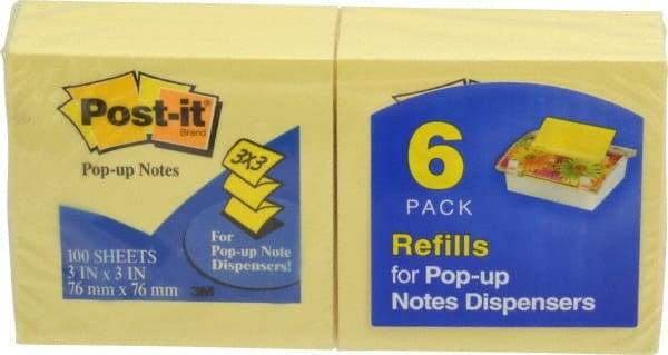 3M - 100 Sheet, 3 x 3", Note Pad/Writing Pad/Notebook - Yellow - Eagle Tool & Supply