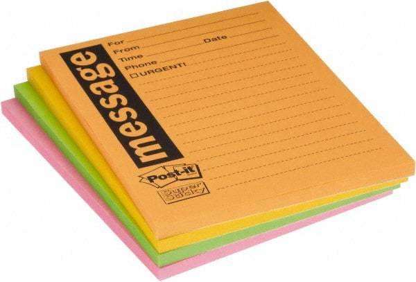 3M - 90 Sheet, 4 x 5", Note Pad/Writing Pad/Notebook - Yellow - Eagle Tool & Supply