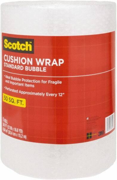 3M - 50' Long x 12" Wide, Cushion Wrap - Clear - Eagle Tool & Supply