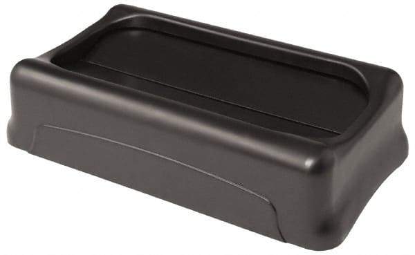 Rubbermaid - Rectangle Lid for Use with 23 Gal Rectangular Trash Cans - Black, Plastic, For Slim Jim Trash Cans - Eagle Tool & Supply