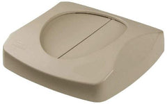 Rubbermaid - Square Lid for Use with 23 Gal Square Trash Cans - Beige, Plastic, For 3569-07 & 3569-88 - Eagle Tool & Supply