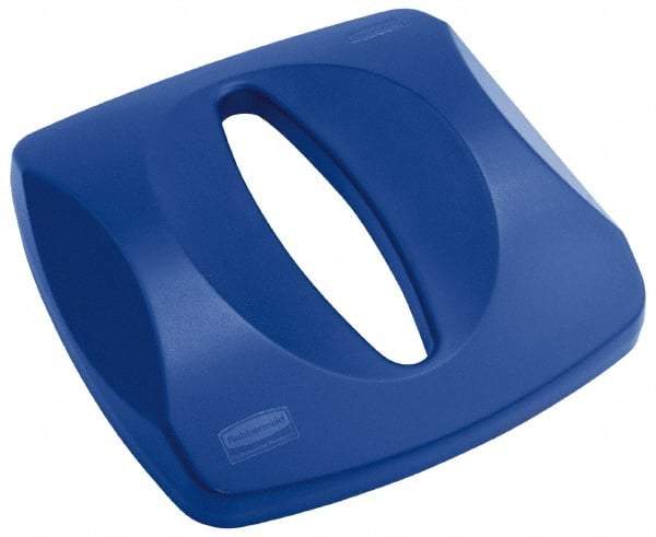 Rubbermaid - Square Lid for Use with 23 Gal Square Recycle Containers - Blue, Plastic, For 3569 - Eagle Tool & Supply
