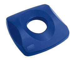 Rubbermaid - Square Lid for Use with 23 Gal Square Recycle Containers - Blue, Plastic, For 3569 - Eagle Tool & Supply