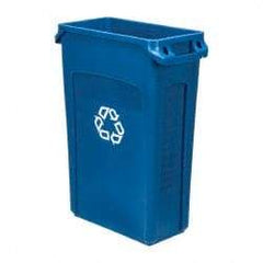 Rubbermaid - 23 Gal Blue Rectangle Recycling Container - 30" High x 22" Long x 11" Wide - Eagle Tool & Supply