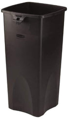 Rubbermaid - 23 Gal Black Square Trash Can - Polyethylene, 30.9" High x 16-1/2" Long x 15-1/2" Wide - Eagle Tool & Supply