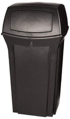 Rubbermaid - 35 Gal Black Square Trash Can - Polyethylene, 41" High x 21-1/2" Long x 21-1/2" Wide - Eagle Tool & Supply