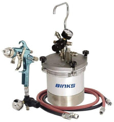 Binks - High Volume/Low Pressure Paint Spray Gun - 2 Qt Capacity, 10 Max psi, 12 Max CFM, For High Solids, Industrial Automotive, Waterborne - Eagle Tool & Supply