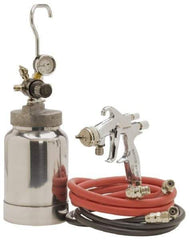 Binks - High Volume/Low Pressure Paint Spray Gun - 2 Qt Capacity, 50 Max psi, 10 to 14 CFM, For Adhesives, Enamels, Epoxies, Lacquers, Latex, Polyurethanes, Primers, Sealers, Stains, Varnishes - Eagle Tool & Supply