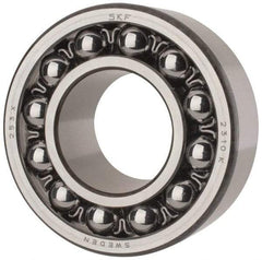 SKF - 50mm Bore Diam, 110mm OD, Open Self Aligning Radial Ball Bearing - 40mm Wide, 2 Rows, Round Bore, 4,500 Lb Static Capacity, 14,300 Lb Dynamic Capacity - Eagle Tool & Supply