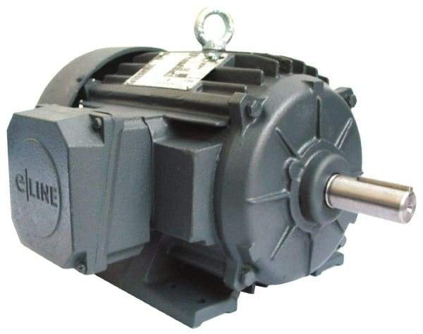 US Motors - 30 hp, TEFC Enclosure, No Thermal Protection, 3,535 RPM, 575 Volt, 60 Hz, Three Phase Energy Efficient Motor - Size 286 Frame, Rigid Mount, 1 Speed, Ball Bearings, 28.1 Full Load Amps, F Class Insulation, CCW Lead End - Eagle Tool & Supply