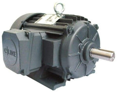 US Motors - 2 hp, TEFC Enclosure, No Thermal Protection, 3,505 RPM, 208-230/460 Volt, 60 Hz, Three Phase Energy Efficient Motor - Size 145 Frame, Rigid Mount, 1 Speed, Ball Bearings, 5.3-5.2/2.6 Full Load Amps, F Class Insulation, CCW Lead End - Eagle Tool & Supply