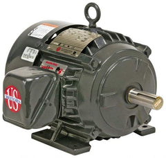 US Motors - 75 hp, TEFC Enclosure, No Thermal Protection, 3,565 RPM, 230/460 Volt, 60 Hz, Three Phase Premium Efficient Motor - Size 365 Frame, Rigid Mount, 1 Speed, Ball Bearings, 167/83 Full Load Amps, F Class Insulation, Reversible - Eagle Tool & Supply