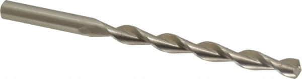 Interstate - 1/4" 135° High Speed Steel Jobber Drill - Bright Finish, Right Hand Cut, Parabolic Flute, Straight Shank, 4" OAL, Split Point - Eagle Tool & Supply