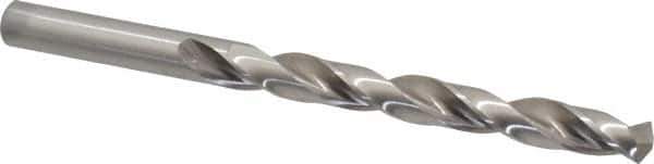 Interstate - 11/32" 135° High Speed Steel Jobber Drill - Bright Finish, Right Hand Cut, Parabolic Flute, Straight Shank, 4-3/4" OAL, Split Point - Eagle Tool & Supply