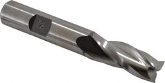 Made in USA - 0.5° Taper Angle per Side, 1/2" Small End Diam, 1-1/4" LOC, High Speed Steel 3 Flute Tapered Square End Mill - 3-1/4" OAL, 1/2" Shank Diam, Spiral Flute - Eagle Tool & Supply
