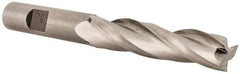 Made in USA - 0.5° Taper Angle per Side, 1/2" Small End Diam, 2-1/4" LOC, High Speed Steel 3 Flute Tapered Square End Mill - 4-1/4" OAL, 1/2" Shank Diam, Spiral Flute - Eagle Tool & Supply