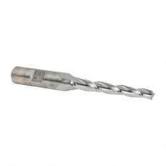 Made in USA - 1° Taper Angle per Side, 1/4" Small End Diam, 2-1/4" LOC, High Speed Steel 3 Flute Tapered Square End Mill - 4-1/4" OAL, 1/2" Shank Diam, Spiral Flute - Eagle Tool & Supply