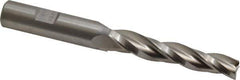 Made in USA - 1° Taper Angle per Side, 3/8" Small End Diam, 2-1/4" LOC, High Speed Steel 3 Flute Tapered Square End Mill - 4-1/4" OAL, 1/2" Shank Diam, Spiral Flute - Eagle Tool & Supply