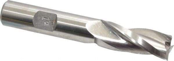 Made in USA - 1° Taper Angle per Side, 1/2" Small End Diam, 1-1/4" LOC, High Speed Steel 3 Flute Tapered Square End Mill - 3-1/4" OAL, 1/2" Shank Diam, Spiral Flute - Eagle Tool & Supply