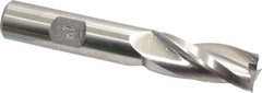 Made in USA - 1° Taper Angle per Side, 1/2" Small End Diam, 1-1/4" LOC, High Speed Steel 3 Flute Tapered Square End Mill - 3-1/4" OAL, 1/2" Shank Diam, Spiral Flute - Eagle Tool & Supply