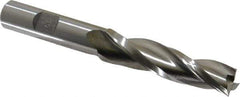 Made in USA - 1° Taper Angle per Side, 1/2" Small End Diam, 2-1/4" LOC, High Speed Steel 3 Flute Tapered Square End Mill - 4-1/4" OAL, 1/2" Shank Diam, Spiral Flute - Eagle Tool & Supply