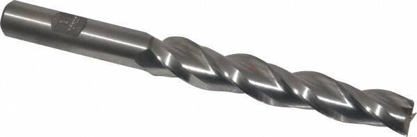 Made in USA - 1° Taper Angle per Side, 1/2" Small End Diam, 3-1/4" LOC, High Speed Steel 3 Flute Tapered Square End Mill - 5-1/2" OAL, 1/2" Shank Diam, Spiral Flute - Eagle Tool & Supply