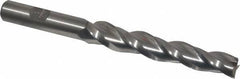 Made in USA - 1° Taper Angle per Side, 1/2" Small End Diam, 3-1/4" LOC, High Speed Steel 3 Flute Tapered Square End Mill - 5-1/2" OAL, 1/2" Shank Diam, Spiral Flute - Eagle Tool & Supply