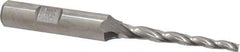 Made in USA - 1.5° Taper Angle per Side, 1/8" Small End Diam, 1-1/2" LOC, High Speed Steel 3 Flute Tapered Square End Mill - 3-1/4" OAL, 3/8" Shank Diam, Spiral Flute - Eagle Tool & Supply