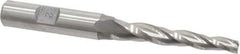 Made in USA - 2° Taper Angle per Side, 1/4" Small End Diam, 2-1/4" LOC, High Speed Steel 3 Flute Tapered Square End Mill - 4-1/4" OAL, 1/2" Shank Diam, Spiral Flute - Eagle Tool & Supply