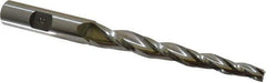 Made in USA - 2° Taper Angle per Side, 1/4" Small End Diam, 3-1/4" LOC, High Speed Steel 3 Flute Tapered Square End Mill - 5-1/2" OAL, 1/2" Shank Diam, Spiral Flute - Eagle Tool & Supply