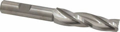 Made in USA - 2° Taper Angle per Side, 1/2" Small End Diam, 2-1/4" LOC, High Speed Steel 3 Flute Tapered Square End Mill - 4-1/4" OAL, 1/2" Shank Diam, Spiral Flute - Eagle Tool & Supply