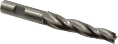 Made in USA - 2° Taper Angle per Side, 1/2" Small End Diam, 3-1/4" LOC, High Speed Steel 3 Flute Tapered Square End Mill - 5-1/2" OAL, 5/8" Shank Diam, Spiral Flute - Eagle Tool & Supply