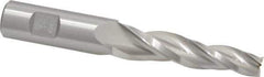 Made in USA - 3° Taper Angle per Side, 3/8" Small End Diam, 2-1/4" LOC, High Speed Steel 3 Flute Tapered Square End Mill - 4-1/4" OAL, 5/8" Shank Diam, Spiral Flute - Eagle Tool & Supply