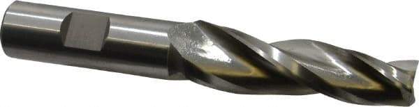 Made in USA - 3° Taper Angle per Side, 1/2" Small End Diam, 2-1/4" LOC, High Speed Steel 3 Flute Tapered Square End Mill - 4-1/4" OAL, 5/8" Shank Diam - Eagle Tool & Supply