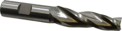 Made in USA - 3° Taper Angle per Side, 1/2" Small End Diam, 2-1/4" LOC, High Speed Steel 3 Flute Tapered Square End Mill - 4-1/4" OAL, 5/8" Shank Diam - Eagle Tool & Supply