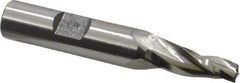 Made in USA - 5° Taper Angle per Side, 1/4" Small End Diam, 1" LOC, High Speed Steel 3 Flute Tapered Square End Mill - 3" OAL, 1/2" Shank Diam, Spiral Flute - Eagle Tool & Supply