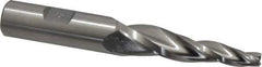 Made in USA - 5° Taper Angle per Side, 1/4" Small End Diam, 2-1/4" LOC, High Speed Steel 3 Flute Tapered Square End Mill - 4-1/4" OAL, 5/8" Shank Diam - Eagle Tool & Supply