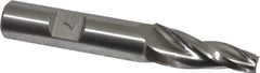 Made in USA - 7° Taper Angle per Side, 1/4" Small End Diam, 1-1/4" LOC, High Speed Steel 3 Flute Tapered Square End Mill - 3-1/4" OAL, 1/2" Shank Diam, Spiral Flute - Eagle Tool & Supply