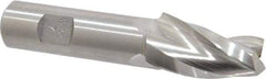 Made in USA - 7° Taper Angle per Side, 1/2" Small End Diam, 1-1/4" LOC, High Speed Steel 3 Flute Tapered Square End Mill - 3-3/8" OAL, 5/8" Shank Diam, Spiral Flute - Eagle Tool & Supply