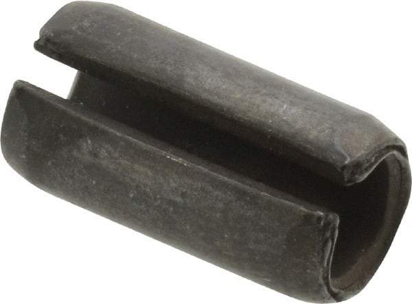 Made in USA - 3/8" Diam x 3/4" Long Slotted Spring Pin - Grade 1070-1090 Alloy Steel, Black Oxide Finish - Eagle Tool & Supply