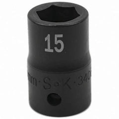 SK - Impact Socket - 1/2"DR 15MM IMPACT SOCKET - Eagle Tool & Supply