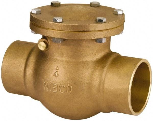 NIBCO - 1" Bronze Check Valve - Bolted Bonnet, Soldered x Soldered, 300 WOG - Eagle Tool & Supply