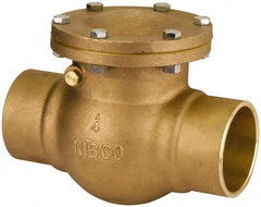 NIBCO - 1" Bronze Check Valve - Bolted Bonnet, Soldered x Soldered, 300 WOG - Eagle Tool & Supply
