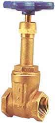 NIBCO - 1-1/2" Pipe, Class 125, Threaded Bronze Solid Wedge Rising Stem Gate Valve - 200 WOG, 125 WSP, Screw-In Bonnet - Eagle Tool & Supply
